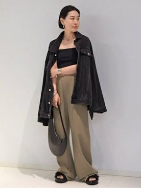 「AP STUDIO（エーピーストゥディオ）のアイテム（ジャケット/アウター）」を使った、ISHIIさん（レディース・158cm）の夏コーディネート