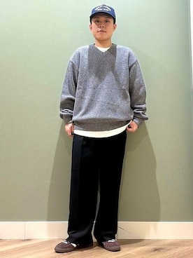 Crepuscule / Moss Stich V Neck Knitを使った人気ファッション  