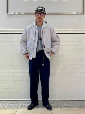「FRUIT OF THE LOOM（フルーツオブザルーム）のアイテム」を使った、BEAMS Tさん（メンズ・179cm）の秋コーディネート