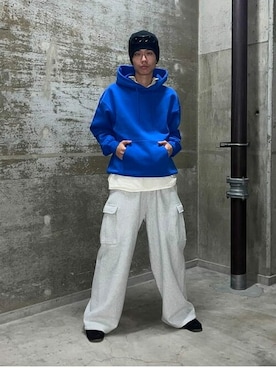 「Champion（チャンピオン）のアイテム（スウェットパンツ）」を使った、BEAMS Tさん（メンズ・181cm）の秋コーディネート
