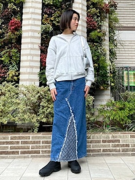「FRUIT OF THE LOOM（フルーツオブザルーム）のアイテム」を使った、BEAMS Tさん（レディース・161cm）の冬コーディネート