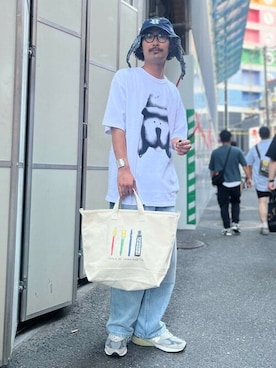 「BEAMS T（ビームスティー）のアイテム（キャップ）」を使った、BEAMS Tさん（メンズ・185cm）の夏コーディネート