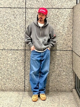 「ペインターパンツ」｜「アイテム（帽子）」を使った、BEAMS Tさん（メンズ・173cm）の春コーディネート