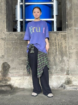 「FRUIT OF THE LOOM（フルーツオブザルーム）のアイテム」を使った、BEAMS Tさん（レディース・164cm）の春コーディネート