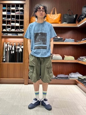 「C.E（シーイー）のアイテム」を使った、BEAMS Tさん（メンズ・175cm）の夏コーディネート