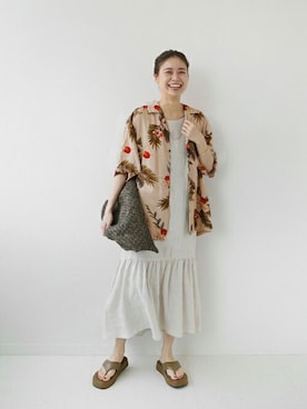 「TWO PALMS（トゥーパームス）のアイテム」を使った、misatoさん（レディース・160cm）の春コーディネート