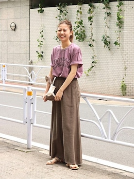 「Aラインスカート」｜「アイテム（サンダル）」を使った、misatoさん（レディース・160cm）の夏コーディネート