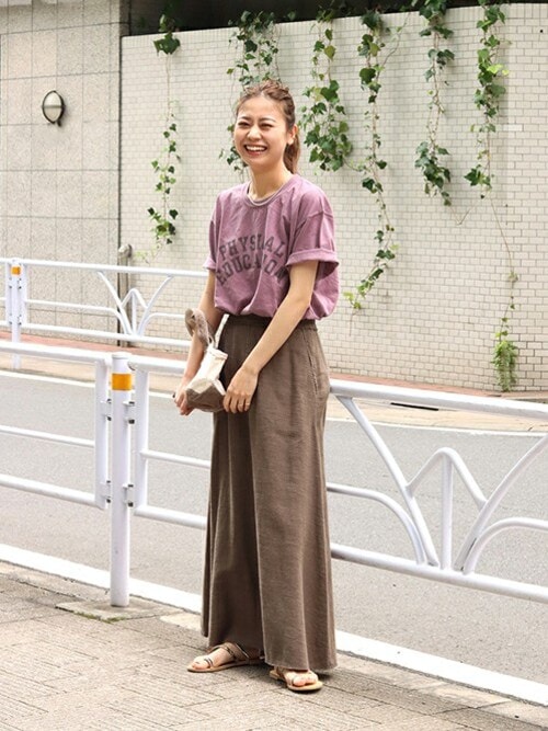 セール】リネンコットンカットオフAラインスカート（スカート