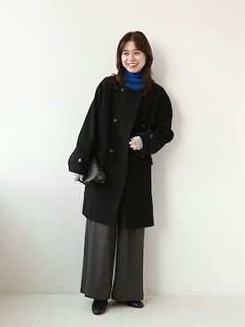 「JOURNAL STANDARD relume（ジャーナルスタンダード　レリューム）のアイテム（ノーカラーコート）」を使った、misatoさん（レディース・160cm）の秋コーディネート