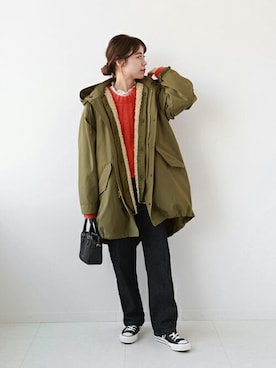 「JOURNAL STANDARD relume（ジャーナルスタンダード　レリューム）のアイテム（モッズコート）」を使った、misatoさん（レディース・160cm）の冬コーディネート