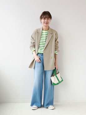 「アイテム（その他シューズ、ホワイト系）」を使った、misatoさん（レディース・160cm）の冬コーディネート