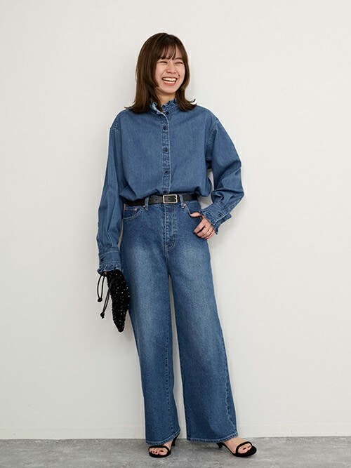 JOURNAL STANDARD relume デニムフリルシャツ JOURNAL STANDARD relumeフリル襟 デニムシャツ - メルカリ
