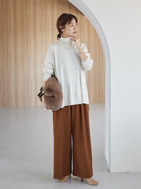 BiellaYarnワイドタートルネックを使った人気ファッション