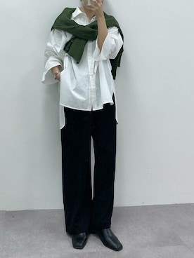 「ジャージーパンツ」｜「アイテム（ブーツ）」を使った、神戸レタスさん（レディース・158cm）の冬コーディネート