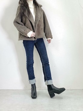 「KOBE LETTUCE（コウベレタス）のアイテム（その他アウター）」を使った、神戸レタスさん（レディース・168cm）の春コーディネート