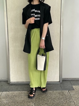 「KOBE LETTUCE（コウベレタス）のアイテム（その他アウター）」を使った、神戸レタスさん（レディース・159cm）の夏コーディネート
