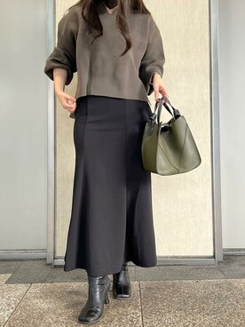 「KOBE LETTUCE（コウベレタス）のショルダー付き4wayキューブショルダーバッグ（ショルダーバッグ）」を使った、神戸レタスさん（レディース・155cm）の秋コーディネート