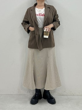 「KOBE LETTUCE（コウベレタス）のアイテム（ジャケット/アウター）」を使った、神戸レタスさん（レディース・152cm）の冬コーディネート
