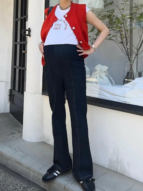 マタニティパンツ 楽天市場】 マタニティパンツ アジャスター 冷感 クロップド