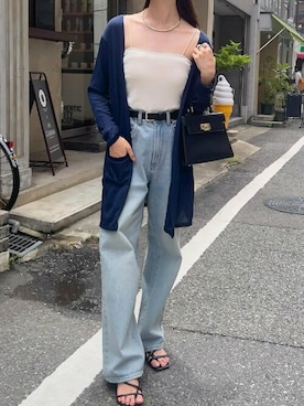 「KOBE LETTUCE」｜「アイテム（カーディガン/ボレロ）」を使った、神戸レタスさん（レディース・158cm）の秋コーディネート