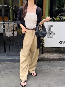 「KOBE LETTUCE」｜「アイテム（カーディガン/ボレロ）」を使った、神戸レタスさん（レディース・158cm）の秋コーディネート