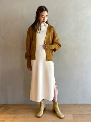 caban（キャバン）の「コットンカシミヤ ハイネックワンピース（ニット
