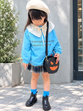 「p.premier（ピードットプルミエ）のアイテム」を使った、Oreiさん（キッズ・100cm）の秋コーディネート