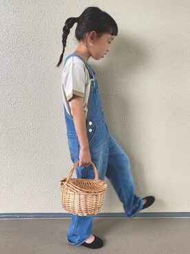 「LOWRYS FARM」｜「アイテム（オールインワン・サロペット）」を使った、kapoさん（キッズ・120cm）の夏コーディネート