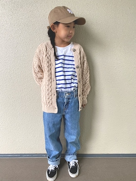 「BEAMS BOY（ビームスボーイ）のアイテム（帽子）」を使った、kapoさん（キッズ・120cm）の秋コーディネート