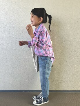 「BLACK BY MOUSSY（ブラックバイマウジー）のアイテム」を使った、kapoさん（キッズ・120cm）の春コーディネート