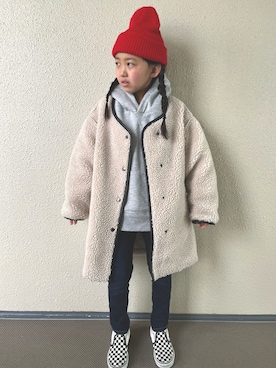 「classicalelf（クラシカルエルフ）のアイテム（パーカー）」を使った、kapoさん（キッズ・120cm）の冬コーディネート