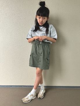「GLOBAL WORK（グローバルワーク）のアイテム（スカート）」を使った、kapoさん（キッズ・120cm）の春コーディネート
