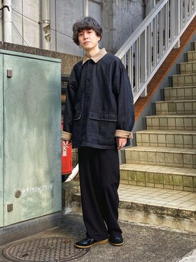 「チョコ色に染まれ」｜「アイテム（カバーオール）」を使った、kainanさん（メンズ・176cm）の冬コーディネート