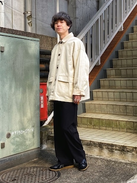 メンズのカバーオール ホワイト 白色系 コーディネート Zozotown