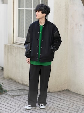 「SENSE OF PLACE by URBAN RESEARCH（センスオブプレイスバイアーバンリサーチ）のアイテム（スタジャン）」を使った、kainanさん（メンズ・176cm）の冬コーディネート