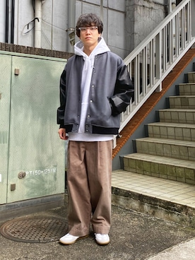 「SENSE OF PLACE by URBAN RESEARCH（センスオブプレイスバイアーバンリサーチ）のアイテム（スタジャン）」を使った、kainanさん（メンズ・176cm）の秋コーディネート