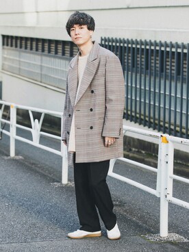 「チェック柄に恋してる」｜「アイテム（その他アウター）」を使った、kainanさん（メンズ・176cm）の秋コーディネート
