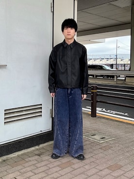 「SENSE OF PLACE by URBAN RESEARCH(センスオブプレイスバイアーバンリサーチ)のFLジップブルゾン(ブルゾン、ブラック系)」を使った、kainanさん(メンズ・176cm)の春コーディネート