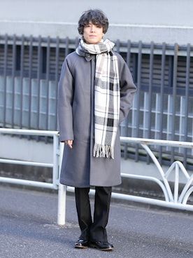 「チェック柄に恋してる」｜「アイテム（その他シューズ）」を使った、kainanさん（メンズ・176cm）の冬コーディネート