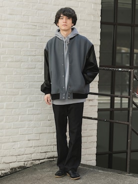 「SENSE OF PLACE by URBAN RESEARCH（センスオブプレイスバイアーバンリサーチ）のアイテム（スタジャン）」を使った、kainanさん（メンズ・176cm）の秋コーディネート