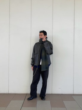 「アイテム（MA-1）」を使った、りゅうじさん（メンズ・167cm）の冬コーディネート