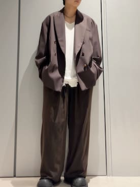 stein テーラードジャケット ブラウン steinのテーラードジャケット（ブラウン系）を使った人気ファッション