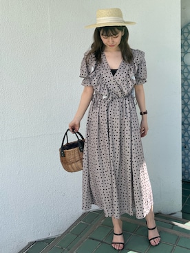 「ECLIN（エクラン）のアイテム」を使った、ECLINさん（レディース・160cm）の夏コーディネート