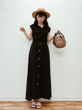 「ECLIN（エクラン）のアイテム」を使った、ECLINさん（レディース・160cm）の夏コーディネート