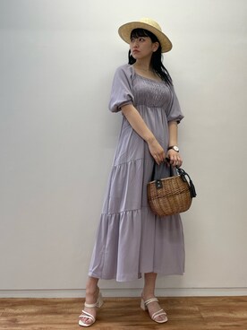 「ECLIN（エクラン）のアイテム」を使った、ECLINさん（レディース・160cm）の夏コーディネート