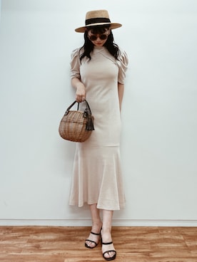 「ECLIN（エクラン）のアイテム」を使った、ECLINさん（レディース・160cm）の夏コーディネート