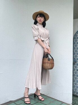 「ECLIN（エクラン）のアイテム」を使った、ECLINさん（レディース・160cm）の夏コーディネート