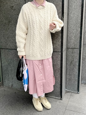 「LENO（リノ）のアイテム（ワンピース/ドレス）」を使った、ぷにさん（レディース・165cm）の春コーディネート