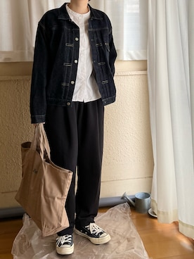 「LENO（リノ）のアイテム（ジャケット/アウター）」を使った、ぷにさん（レディース・165cm）の春コーディネート