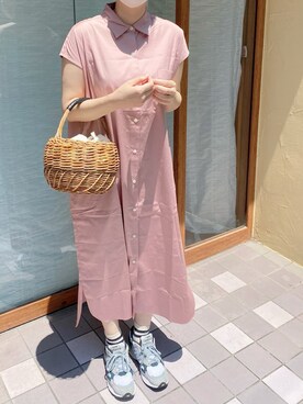 「LENO（リノ）のアイテム（ワンピース/ドレス）」を使った、ぷにさん（レディース・165cm）の夏コーディネート